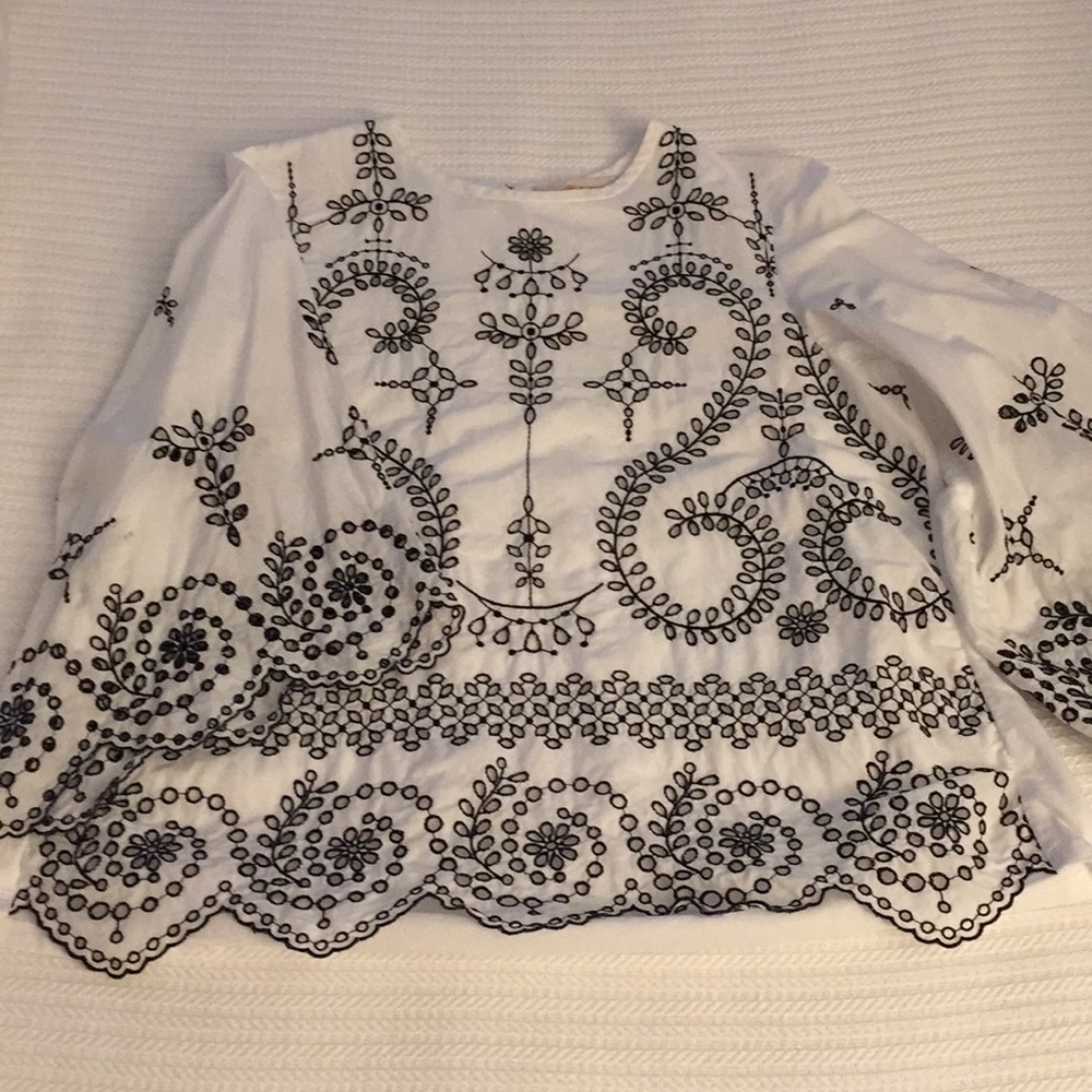 Tory Burch Mariana Navy White Top